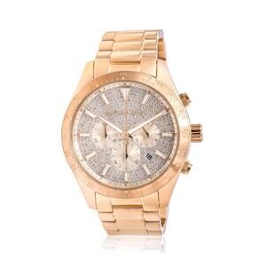 Michael Kors Men's Chronograph Layton Gold Tone Stainless Steel Glam Watch 45mm